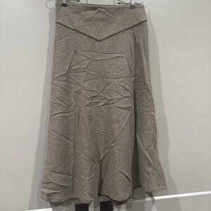 Vintage Pendleton Womens 8 Brown Check Lined Midi 100% Virgin Wool Skirt